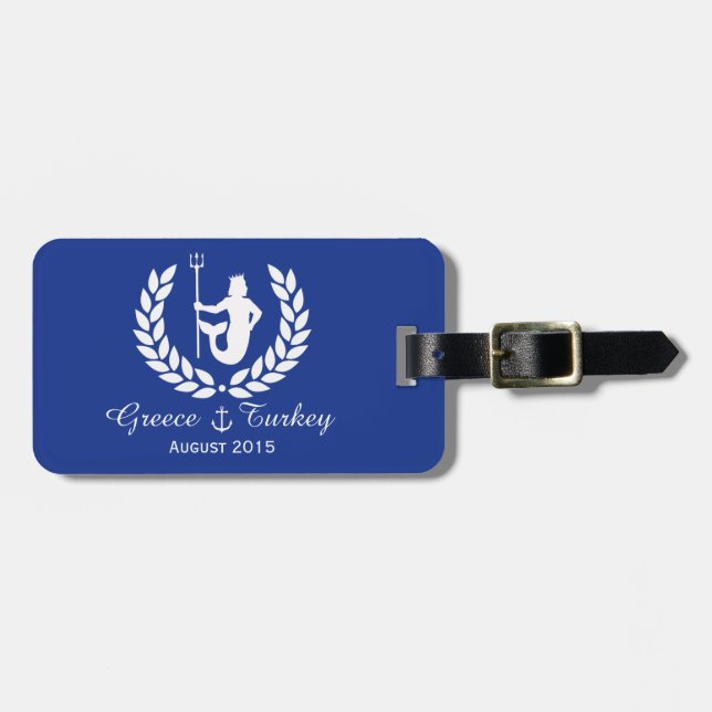 Familien-Kreuzfahrt-Seegott und -lorbeer winden Gepäckanhänger (Vorderseite horizontal)