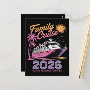 Familien-Kreuzfahrt-Trupp 2026 Urlaub passende Rei Postkarte