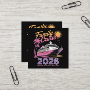 Familien-Kreuzfahrt-Trupp 2026 Urlaub passende Rei Quadratische Visitenkarte