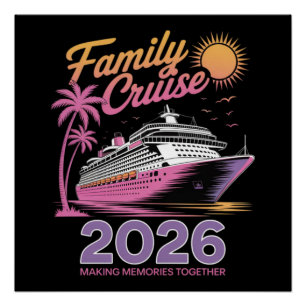 Familien-Kreuzfahrt-Truppe 2026 Urlaub passende Re Poster