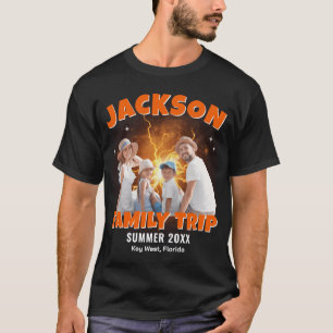 Familien-Kreuzfahrt-Urlaubs-Custom-Foto-Bootleg-Ra T-Shirt