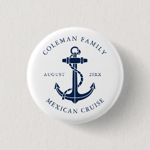 Familien-Kreuzfahrtschiff-Nautischer Anker Custom Button