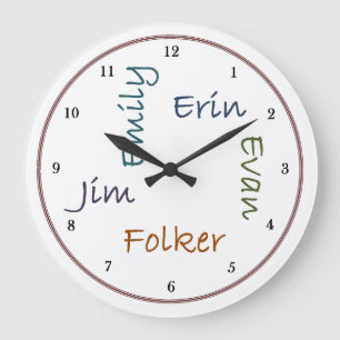 Familien-Küchen-Uhr Große Wanduhr