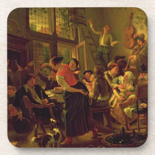 Familien-Mahlzeit (Öl auf Leinwand) Getränkeuntersetzer