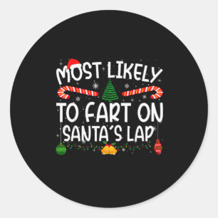 Familien-Matching Weihnachten Wahrscheinlich furzt Runder Aufkleber