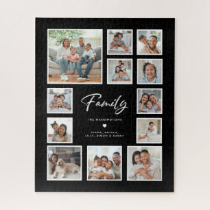 Familien-Mehrfach-Fotocollage-Raster   Schwarzer H