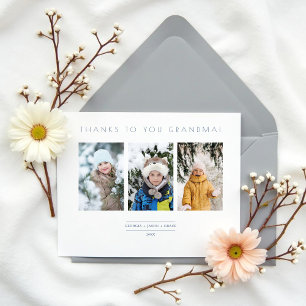 Familien-Minimalist 3 Fotos Collage Andenken Postkarte