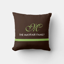 Familien-Monogramm-Entwurf Band-Browns Limoner Kissen