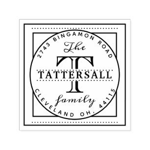 Familien-Monogramm-typografische Permastempel