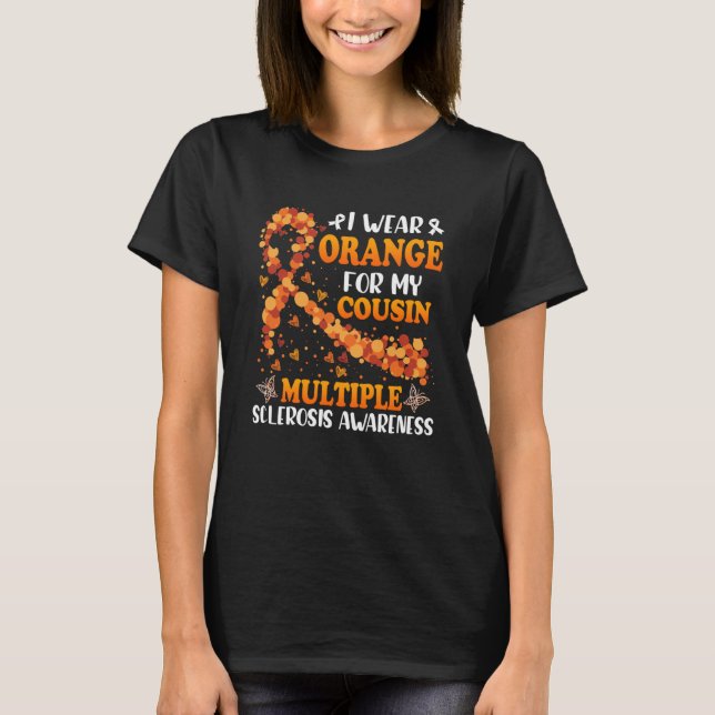 Familien-Multiple-Sklerose-Bewusstsein Schmetterli T-Shirt (Vorderseite)