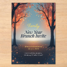 Familien-Neujahrsbrunch Acryl-Einladung  