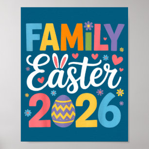 Familien-Oster-Outfit 2026 mit Hasenohren Festlich Poster