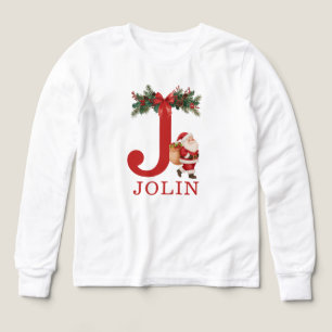 Familien-Passt-shirts mit Santa-Monogramm und Name
