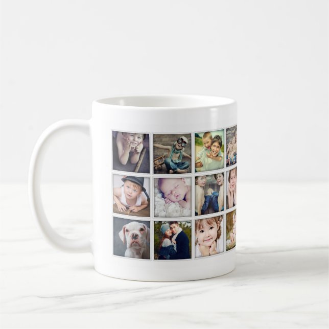 Familien-Porträt-Foto-Collagen-Tasse Kaffeetasse (Links)