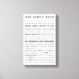 Familien-Regeln Leinwanddruck