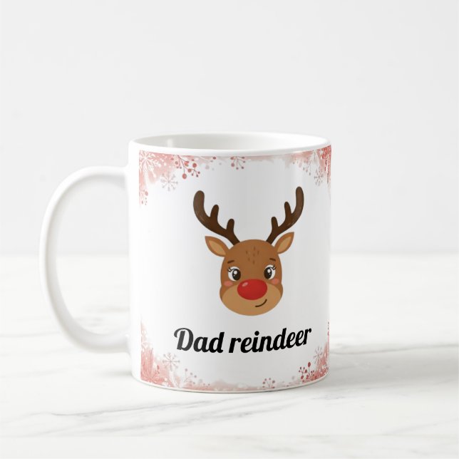 Familien-Rentier-Passtassen Kaffeetasse (Links)