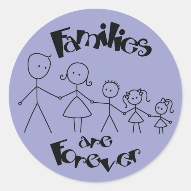 Familien sind für immer runder aufkleber (Vorderseite)