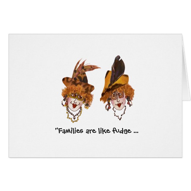 Familien sind wie Fudge Humour Card (Vorderseite (Horizontal))
