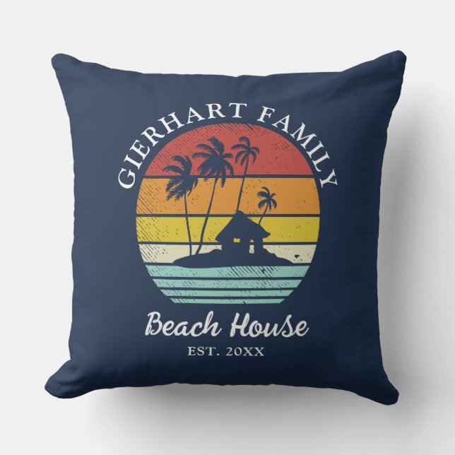 Familien Sommerurlaub Beach House Seaside Kissen (Vorderseite)