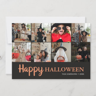 Familien-Spielerei-Glückliches-Halloween-Fotocolla Karte