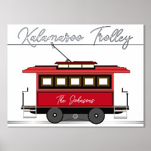 Familien-Straßenbahn-Straßenbahn-Folie-Textplakat Foliendrucke