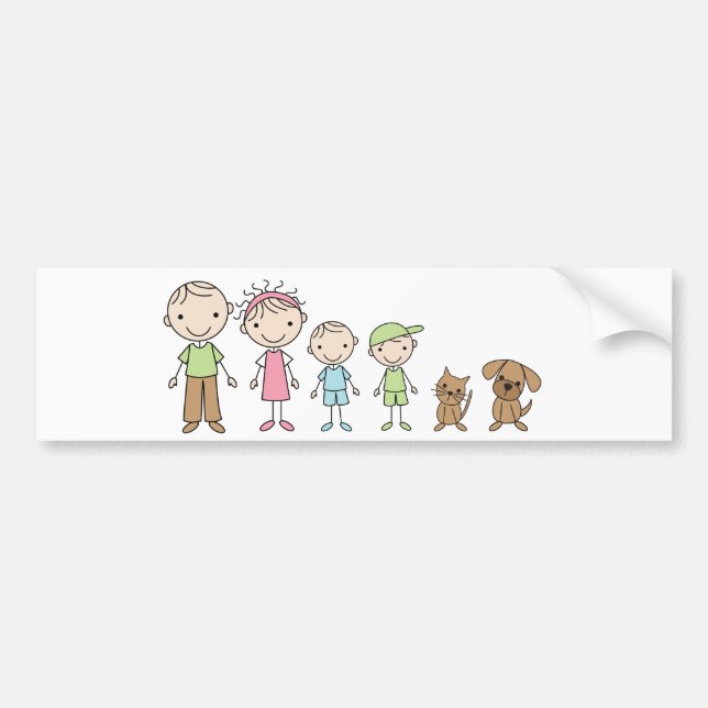 Familien-Strichmännchen-Autoaufkleber Autoaufkleber (Vorne)
