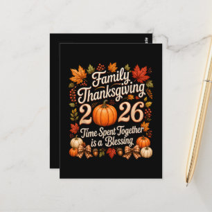 Familien Thanksgiving 2026 Thanksgiving Crew Postkarte