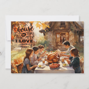 Familien Thanksgiving  Feiertagskarte