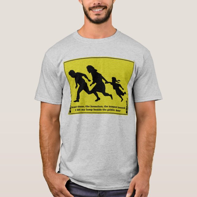 Familien-Überfahrt-Verkehrsschild T-Shirt (Vorderseite)