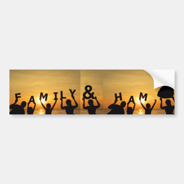Familien- und Schinken-Autoaufkleber Autoaufkleber (Vorne)