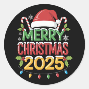 Familien-Weihnachten 2025 Crew-Gruppe passende Fam Runder Aufkleber