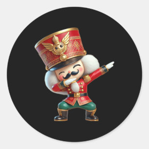Familien-Weihnachts-Dabbing-Nussknacker Xmas Mädch Runder Aufkleber