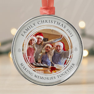 Familien-Weihnachts-Erinnerungen Foto-Andenken Ornament Aus Metall