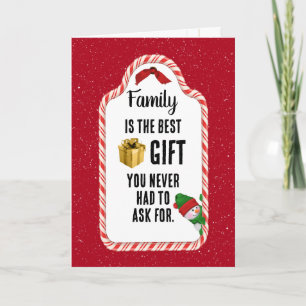 Familien-Weihnachts-Geschenkanhänger Feiertagskarte