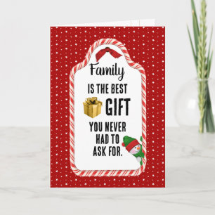 Familien-Weihnachts-Geschenkanhänger Feiertagskarte