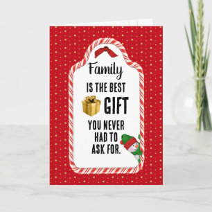 Familien-Weihnachts-Geschenkanhänger Feiertagskarte