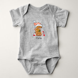 Familien-Weihnachts-Santa-Lebkuchen-Buchstabe E Mä Baby Strampler