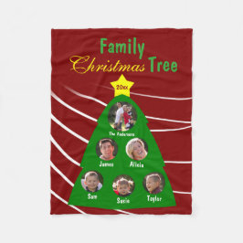 Familien-Weihnachtsbaum-Andenken-Gewohnheits-Foto Fleecedecke