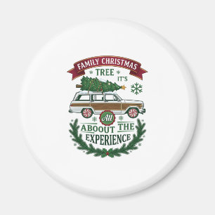 Familien-Weihnachtsbaum-Station-Wagen-Kiefer-Kranz Magnet