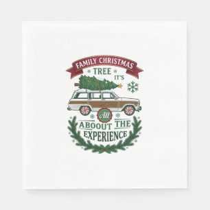 Familien-Weihnachtsbaum-Station-Wagen-Kiefer-Kranz Serviette