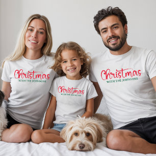 Familien-Weihnachtsbrauch Minimalistischer Familie T-Shirt