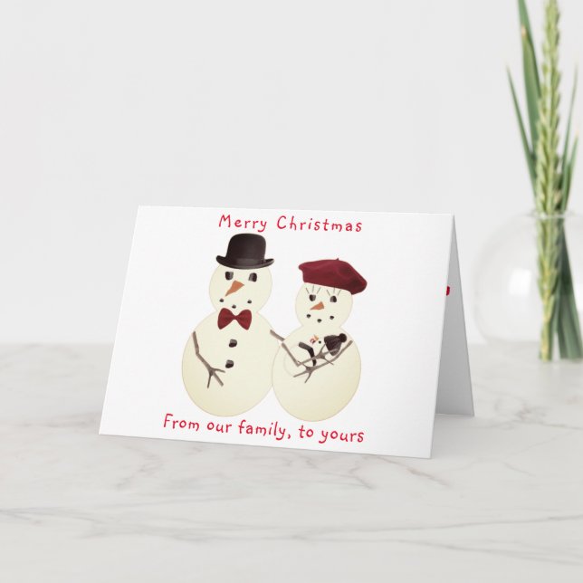 Familien-Weihnachtsgrußkarte Feiertagskarte (Vorderseite)