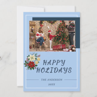 „Familien-Weihnachtskarte | Frohe Feiertage Fotoka Dankeskarte