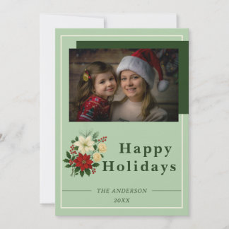 „Familien-Weihnachtskarte | Frohe Feiertage Fotoka Dankeskarte