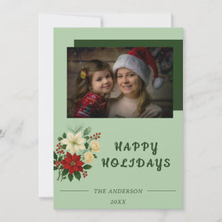 “Familien-Weihnachtskarte | Frohe Feiertage Fotoka Dankeskarte