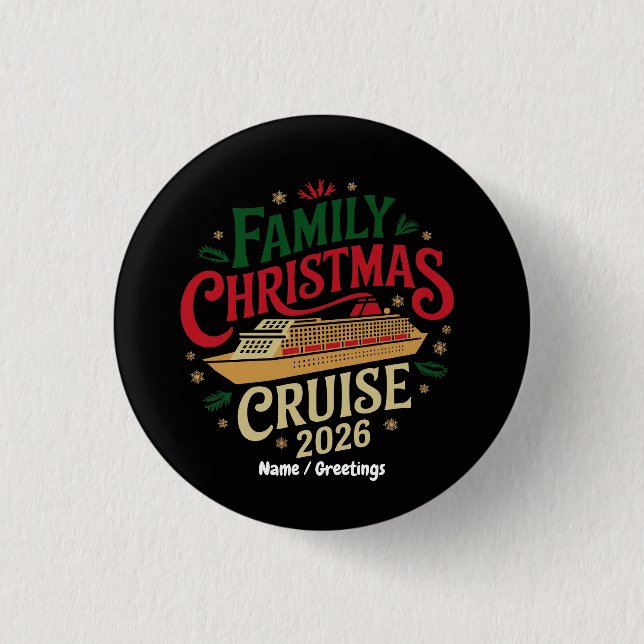 Familien-Weihnachtskreuzfahrt-Feierreise Button (Vorderseite)