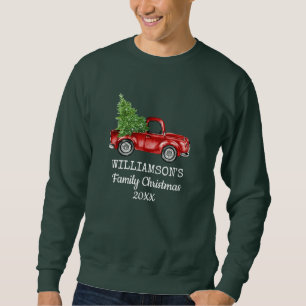 Familien-WeihnachtsVintager LKW-personalisiertes Sweatshirt