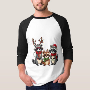 Familien-Weihnachtswaschbären mit Santa-Hut  T-Shirt