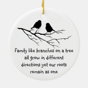 Familien wie Äste auf einem Sprichwort Keramikornament