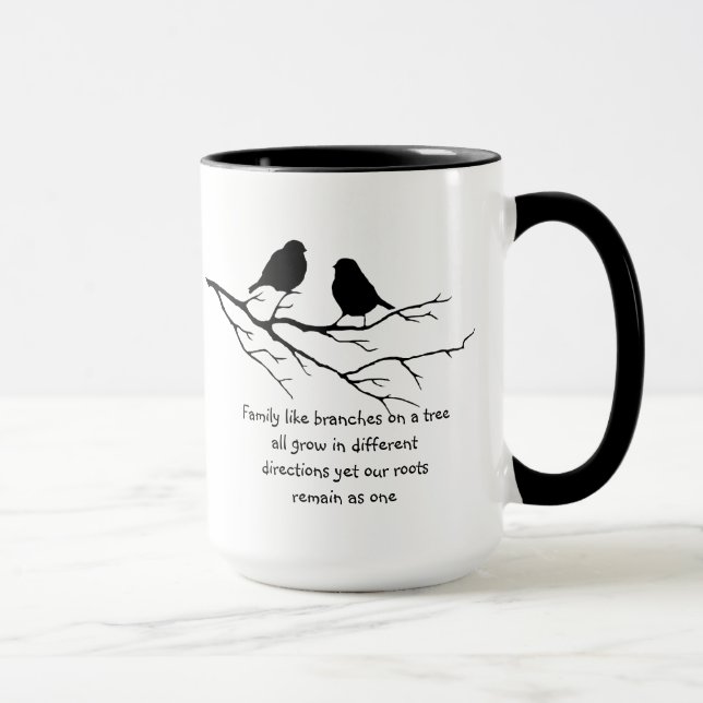 Familien wie Äste auf einem Sprichwort Tasse (Rechts)